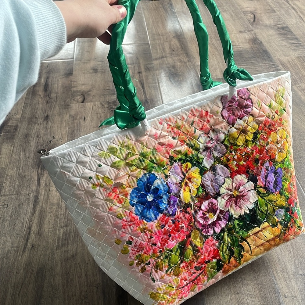 Hand painted summer tote